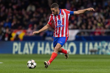 Madrid, İspanya - 11 Aralık 2024: Atletico de Madrid ile SK Slovamn Bratislava arasında oynanan Şampiyonlar Ligi maçı. Atletico de Madrid oyuncuları. Colchoneros kazandı.