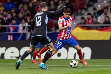 Madrid, İspanya - 11 Aralık 2024: Atletico de Madrid ile SK Slovamn Bratislava arasında oynanan Şampiyonlar Ligi maçı. Atletico de Madrid oyuncuları. Colchoneros kazandı.