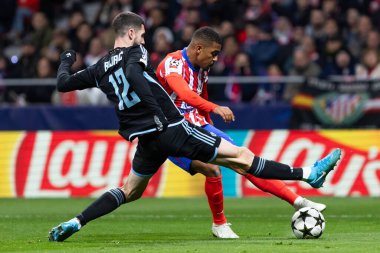 Madrid, İspanya - 11 Aralık 2024: Atletico de Madrid ile SK Slovamn Bratislava arasında oynanan Şampiyonlar Ligi maçı. Atletico de Madrid oyuncuları. Colchoneros kazandı.