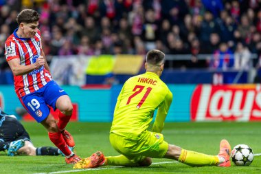 Madrid, İspanya - 11 Aralık 2024: Atletico de Madrid ile SK Slovamn Bratislava arasında oynanan Şampiyonlar Ligi maçı. Atletico de Madrid oyuncuları. Colchoneros kazandı.