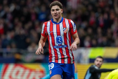 Madrid, İspanya - 11 Aralık 2024: Atletico de Madrid ile SK Slovamn Bratislava arasında oynanan Şampiyonlar Ligi maçı. Atletico de Madrid oyuncuları. Colchoneros kazandı.