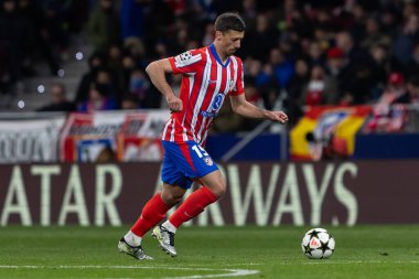 Madrid, İspanya - 11 Aralık 2024: Atletico de Madrid ile SK Slovamn Bratislava arasında oynanan Şampiyonlar Ligi maçı. Atletico de Madrid oyuncuları. Colchoneros kazandı.