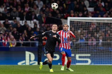 Madrid, İspanya - 11 Aralık 2024: Atletico de Madrid ile SK Slovamn Bratislava arasında oynanan Şampiyonlar Ligi maçı. Atletico de Madrid oyuncuları. Colchoneros kazandı.