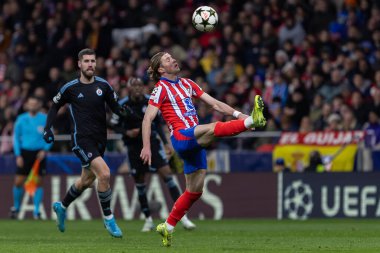 Madrid, İspanya - 11 Aralık 2024: Atletico de Madrid ile SK Slovamn Bratislava arasında oynanan Şampiyonlar Ligi maçı. Atletico de Madrid oyuncuları. Colchoneros kazandı.