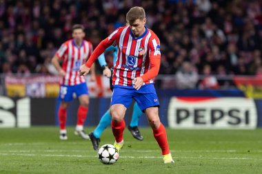 Madrid, İspanya - 11 Aralık 2024: Atletico de Madrid ile SK Slovamn Bratislava arasında oynanan Şampiyonlar Ligi maçı. Atletico de Madrid oyuncuları. Colchoneros kazandı.