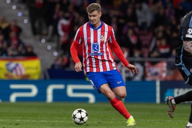 Madrid, İspanya - 11 Aralık 2024: Atletico de Madrid ile SK Slovamn Bratislava arasında oynanan Şampiyonlar Ligi maçı. Atletico de Madrid oyuncuları. Colchoneros kazandı.