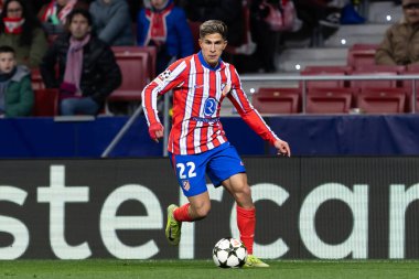 Madrid, İspanya - 11 Aralık 2024: Atletico de Madrid ile SK Slovamn Bratislava arasında oynanan Şampiyonlar Ligi maçı. Atletico de Madrid oyuncuları. Colchoneros kazandı.