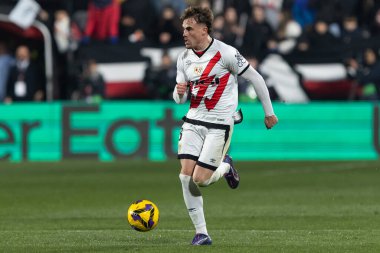 Madrid, İspanya - 14 Aralık 2024: Rayo Vallecano ile Real Madrid arasındaki lig maçı Vallecas mahallesinde oynandı. Futbolcular. Lig 2024, Lig 2025.
