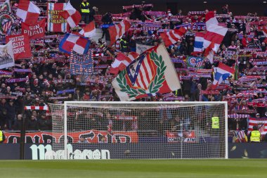 Madrid, İspanya - 15 Aralık 2024: Madrid 'de Atletico de Madrid ile Getafe Fc arasında oynanan lig maçı. Atletico de Madrid oyuncuları. Lig 2024, Lig 2025.
