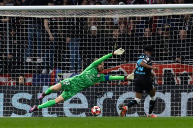 Madrid, İspanya - 21 Ocak 2025: Atletico de Madrid ile Bayer Leverkusen arasında oynanan Şampiyonlar Ligi maçı. Bayer Leverkusen oyuncuları