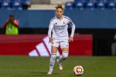 Madrid, İspanya - 23 Ocak 2025: FC Barcelona ile Atletico de Madrid arasında bayanlar Süper Kupa yarı finalleri. Gerçek Madrid oyuncuları. Kadın futbolu. Kız futbolu.