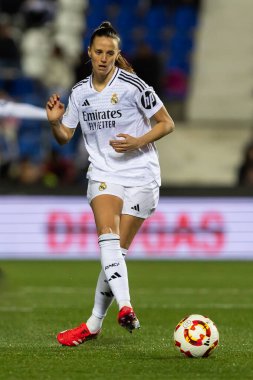 Madrid, İspanya - 23 Ocak 2025: FC Barcelona ile Atletico de Madrid arasında bayanlar Süper Kupa yarı finalleri. Gerçek Madrid oyuncuları. Kadın futbolu. Kız futbolu.