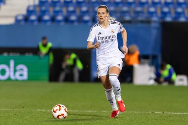 Madrid, İspanya - 23 Ocak 2025: FC Barcelona ile Atletico de Madrid arasında bayanlar Süper Kupa yarı finalleri. Gerçek Madrid oyuncuları. Kadın futbolu. Kız futbolu.