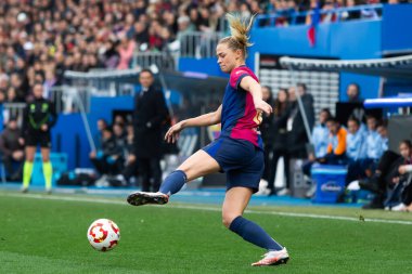 Madrid, İspanya - 26 Ocak 2025: Madrid 'de FC Barcelona ile Real Madrid arasında oynanan Bayanlar Süper Kupası Finali. Kadın futbol klasiği. FC Barcelona kazandı..