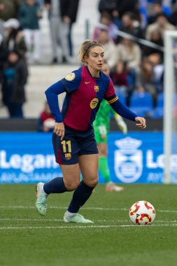 Madrid, İspanya - 26 Ocak 2025: Madrid 'de FC Barcelona ile Real Madrid arasında oynanan Bayanlar Süper Kupası Finali. Kadın futbol klasiği. FC Barcelona kazandı..