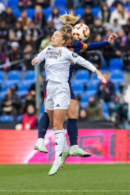Madrid, İspanya - 26 Ocak 2025: Madrid 'de FC Barcelona ile Real Madrid arasında oynanan Bayanlar Süper Kupası Finali. Kadın futbol klasiği. FC Barcelona kazandı..
