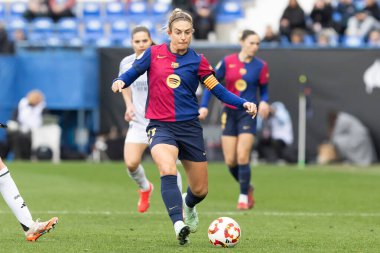 Madrid, İspanya - 26 Ocak 2025: Madrid 'de FC Barcelona ile Real Madrid arasında oynanan Bayanlar Süper Kupası Finali. Kadın futbol klasiği. FC Barcelona kazandı..