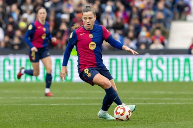 Madrid, İspanya - 26 Ocak 2025: Madrid 'de FC Barcelona ile Real Madrid arasında oynanan Bayanlar Süper Kupası Finali. Kadın futbol klasiği. FC Barcelona kazandı..