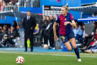 Madrid, İspanya - 26 Ocak 2025: Madrid 'de FC Barcelona ile Real Madrid arasında oynanan Bayanlar Süper Kupası Finali. Kadın futbol klasiği. FC Barcelona kazandı..