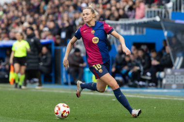 Madrid, İspanya - 26 Ocak 2025: Madrid 'de FC Barcelona ile Real Madrid arasında oynanan Bayanlar Süper Kupası Finali. Kadın futbol klasiği. FC Barcelona kazandı..
