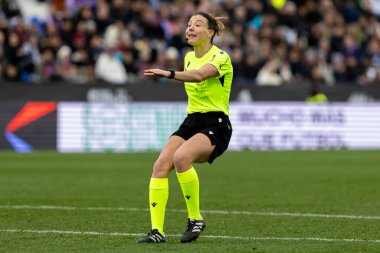 Madrid, İspanya - 26 Ocak 2025: Madrid 'de FC Barcelona ile Real Madrid arasında oynanan Bayanlar Süper Kupası Finali. Kadın futbol klasiği. FC Barcelona kazandı..