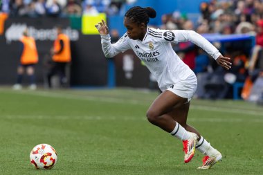 Madrid, İspanya - 26 Ocak 2025: Madrid 'de FC Barcelona ile Real Madrid arasında oynanan Bayanlar Süper Kupası Finali. Kadın futbol klasiği. FC Barcelona kazandı..