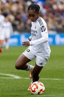 Madrid, İspanya - 26 Ocak 2025: Madrid 'de FC Barcelona ile Real Madrid arasında oynanan Bayanlar Süper Kupası Finali. Kadın futbol klasiği. FC Barcelona kazandı..