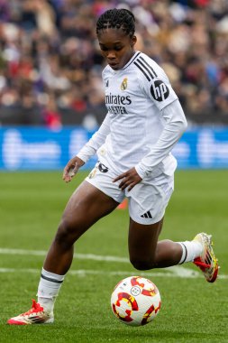 Madrid, İspanya - 26 Ocak 2025: Madrid 'de FC Barcelona ile Real Madrid arasında oynanan Bayanlar Süper Kupası Finali. Kadın futbol klasiği. FC Barcelona kazandı..