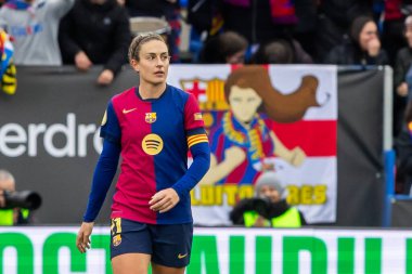 Madrid, İspanya - 26 Ocak 2025: Madrid 'de FC Barcelona ile Real Madrid arasında oynanan Bayanlar Süper Kupası Finali. Kadın futbol klasiği. FC Barcelona kazandı..