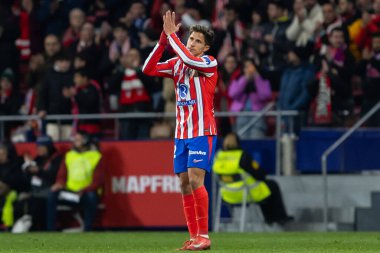 Madrid, 4 Şubat 2025: Atletico de Madrid ile Getafe FC arasında oynanan Copa del Rey maçı. Copa del Rey çeyrek final. Atletico de Madrid oyuncuları. Profesyonel futbol..