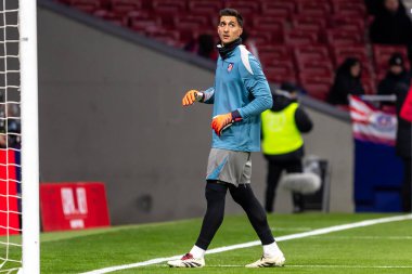 Madrid, 4 Şubat 2025: Atletico de Madrid ile Getafe FC arasında oynanan Copa del Rey maçı. Copa del Rey çeyrek final. Atletico de Madrid oyuncuları. Profesyonel futbol..