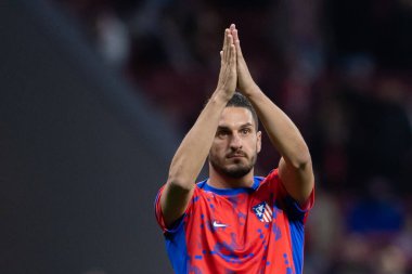 Madrid, 4 Şubat 2025: Atletico de Madrid ile Getafe FC arasında oynanan Copa del Rey maçı. Copa del Rey çeyrek final. Atletico de Madrid oyuncuları. Profesyonel futbol..
