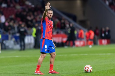 Madrid, 4 Şubat 2025: Atletico de Madrid ile Getafe FC arasında oynanan Copa del Rey maçı. Copa del Rey çeyrek final. Atletico de Madrid oyuncuları. Profesyonel futbol..