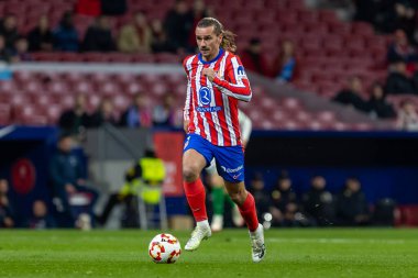 Madrid, 4 Şubat 2025: Atletico de Madrid ile Getafe FC arasında oynanan Copa del Rey maçı. Copa del Rey çeyrek final. Atletico de Madrid oyuncuları. Profesyonel futbol..