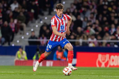 Madrid, 4 Şubat 2025: Atletico de Madrid ile Getafe FC arasında oynanan Copa del Rey maçı. Copa del Rey çeyrek final. Atletico de Madrid oyuncuları. Profesyonel futbol..