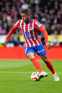 Madrid, 4 Şubat 2025: Atletico de Madrid ile Getafe FC arasında oynanan Copa del Rey maçı. Copa del Rey çeyrek final. Atletico de Madrid oyuncuları. Profesyonel futbol..