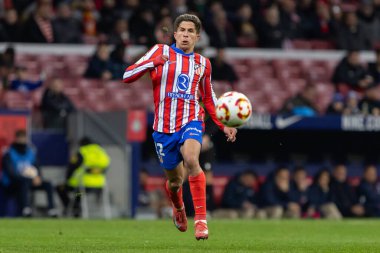 Madrid, 4 Şubat 2025: Atletico de Madrid ile Getafe FC arasında oynanan Copa del Rey maçı. Copa del Rey çeyrek final. Atletico de Madrid oyuncuları. Profesyonel futbol..