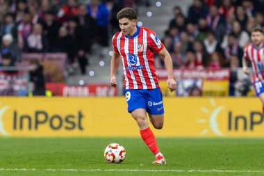 Madrid, 4 Şubat 2025: Atletico de Madrid ile Getafe FC arasında oynanan Copa del Rey maçı. Copa del Rey çeyrek final. Atletico de Madrid oyuncuları. Profesyonel futbol..