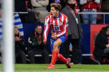 Madrid, 4 Şubat 2025: Atletico de Madrid ile Getafe FC arasında oynanan Copa del Rey maçı. Copa del Rey çeyrek final. Atletico de Madrid oyuncuları. Profesyonel futbol..