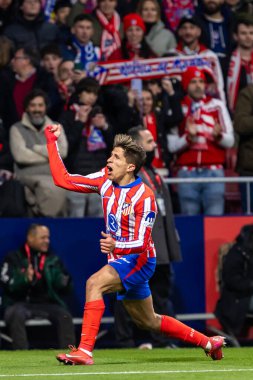 Madrid, 4 Şubat 2025: Atletico de Madrid ile Getafe FC arasında oynanan Copa del Rey maçı. Copa del Rey çeyrek final. Atletico de Madrid oyuncuları. Profesyonel futbol..
