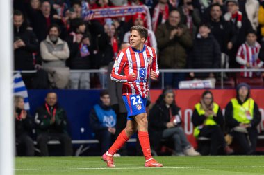 Madrid, 4 Şubat 2025: Atletico de Madrid ile Getafe FC arasında oynanan Copa del Rey maçı. Copa del Rey çeyrek final. Atletico de Madrid oyuncuları. Profesyonel futbol..