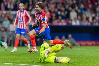 Madrid, 4 Şubat 2025: Atletico de Madrid ile Getafe FC arasında oynanan Copa del Rey maçı. Copa del Rey çeyrek final. Atletico de Madrid oyuncuları. Profesyonel futbol..