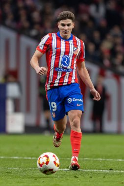 Madrid, 4 Şubat 2025: Atletico de Madrid ile Getafe FC arasında oynanan Copa del Rey maçı. Copa del Rey çeyrek final. Atletico de Madrid oyuncuları. Profesyonel futbol..