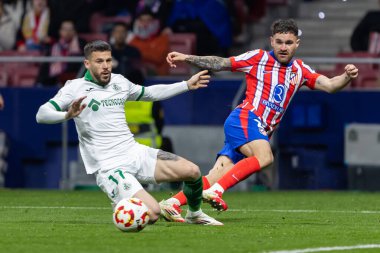 Madrid, 4 Şubat 2025: Atletico de Madrid ile Getafe FC arasında oynanan Copa del Rey maçı. Copa del Rey çeyrek final. Atletico de Madrid oyuncuları. Profesyonel futbol..