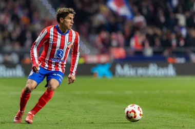 Madrid, 4 Şubat 2025: Atletico de Madrid ile Getafe FC arasında oynanan Copa del Rey maçı. Copa del Rey çeyrek final. Atletico de Madrid oyuncuları. Profesyonel futbol..