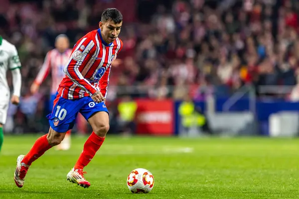 Madrid, 4 Şubat 2025: Atletico de Madrid ile Getafe FC arasında oynanan Copa del Rey maçı. Copa del Rey çeyrek final. Atletico de Madrid oyuncuları. Profesyonel futbol..