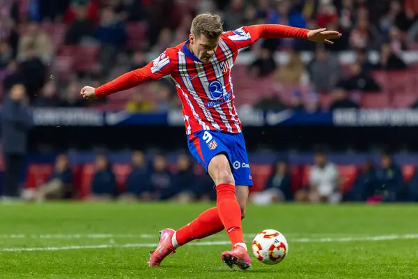 Madrid, 4 Şubat 2025: Atletico de Madrid ile Getafe FC arasında oynanan Copa del Rey maçı. Copa del Rey çeyrek final. Atletico de Madrid oyuncuları. Profesyonel futbol..
