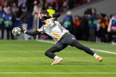 Madrid, İspanya - 12 Mart 2025: Atletico Madrid ile Real Madrid arasındaki Şampiyonlar Ligi maçı başkentte oynandı. Avrupa Şampiyonları. İspanyol Euroderby.