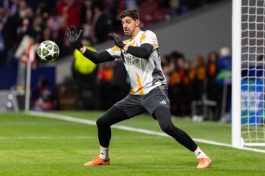 Madrid, İspanya - 12 Mart 2025: Atletico Madrid ile Real Madrid arasındaki Şampiyonlar Ligi maçı başkentte oynandı. Avrupa Şampiyonları. İspanyol Euroderby.