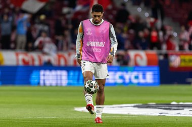 Madrid, İspanya - 12 Mart 2025: Atletico Madrid ile Real Madrid arasındaki Şampiyonlar Ligi maçı başkentte oynandı. Avrupa Şampiyonları. İspanyol Euroderby.